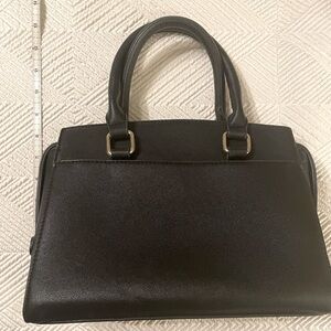 Black faux leather purse